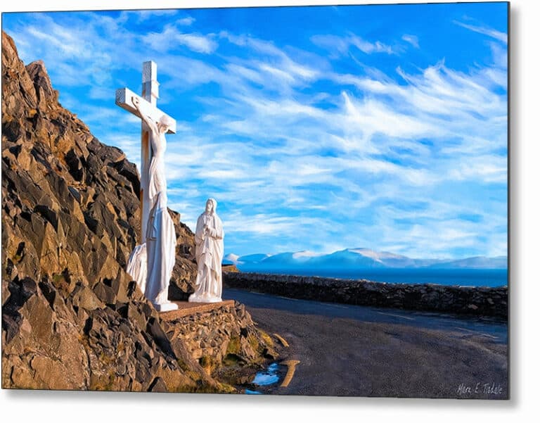 Christ On The Cross at Slea Head – Dingle Ireland Metal Print
