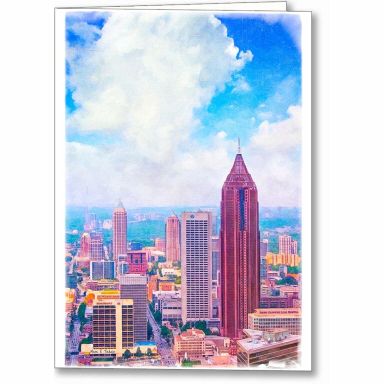 Classic Atlanta Midtown Skyline Greeting Card