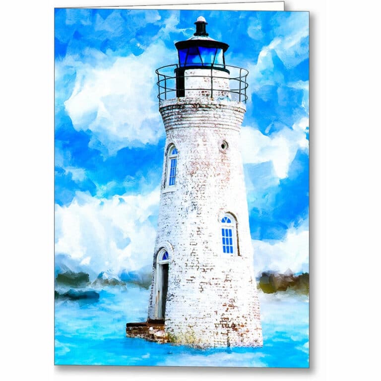 Cockspur Island Lighthouse – Georgia Coast Greeting Card