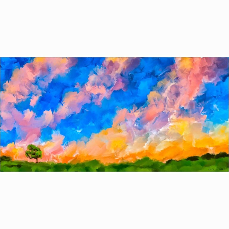 Colorful Landscape Painting – Abstract Art Print