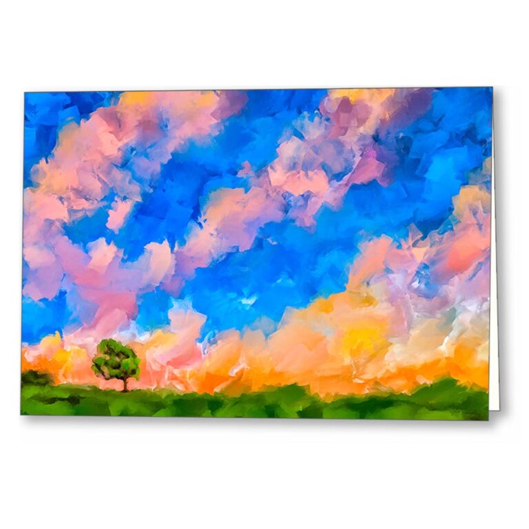 Colorful Landscape Painting – Abstract Greeting Card
