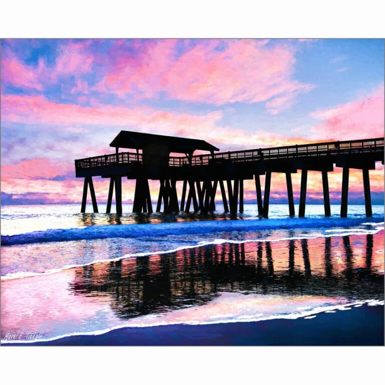 Colorful Tybee Island Sunrise – Georgia Coast Art Print
