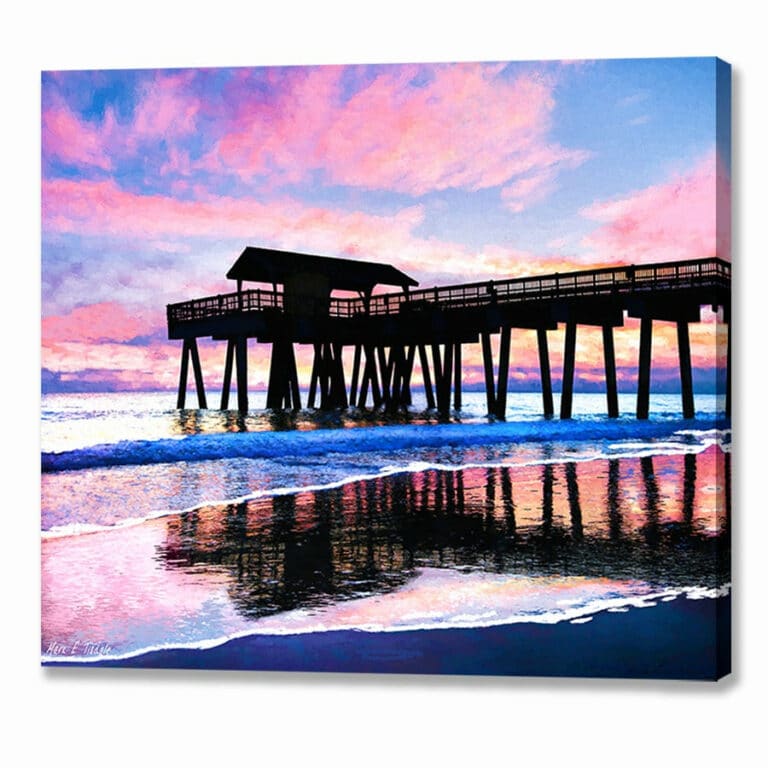 Colorful Tybee Island Sunrise – Georgia Coast Canvas Print