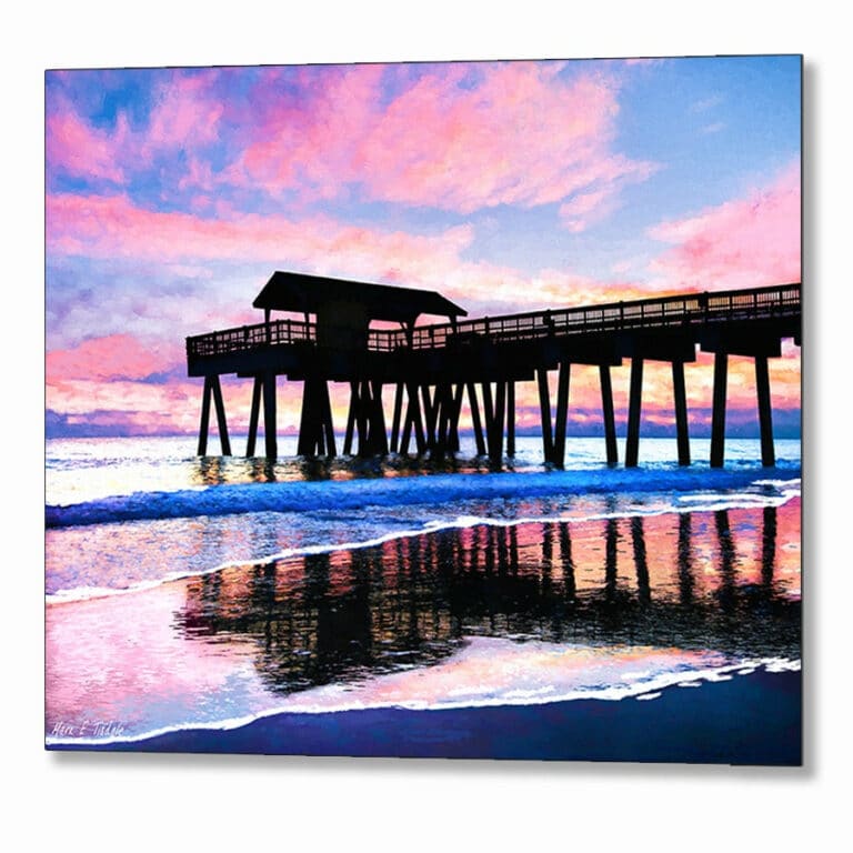 Colorful Tybee Island Sunrise – Georgia Coast Metal Print