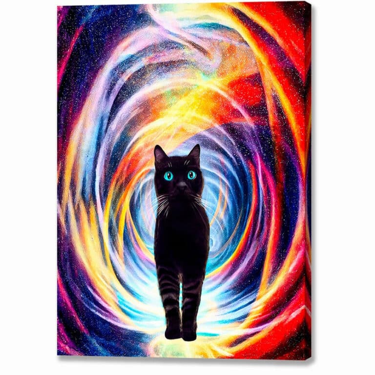 Cosmic Kitty – Black Cat Canvas Print