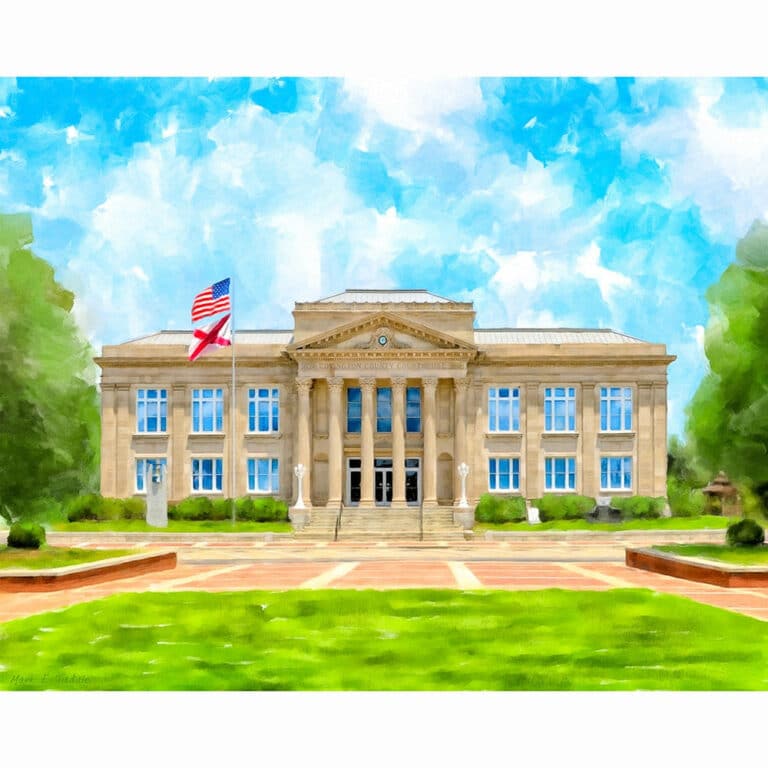 Covington County Courthouse – Andalusia Alabama Art Print