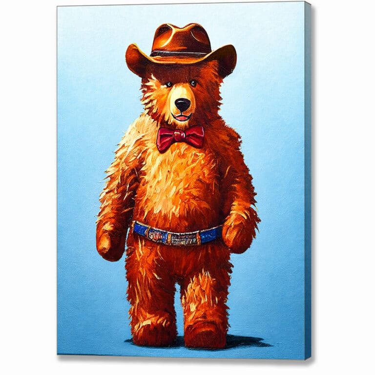 Cowboy – Teddy Bear Canvas Print