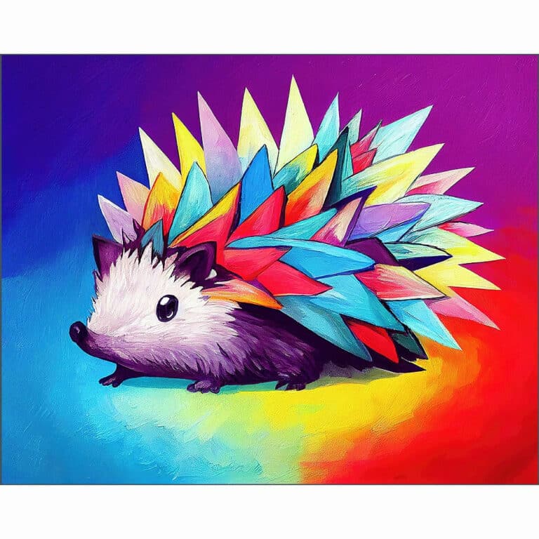 Cute Hedgehog – Colorful Abstract Art Print