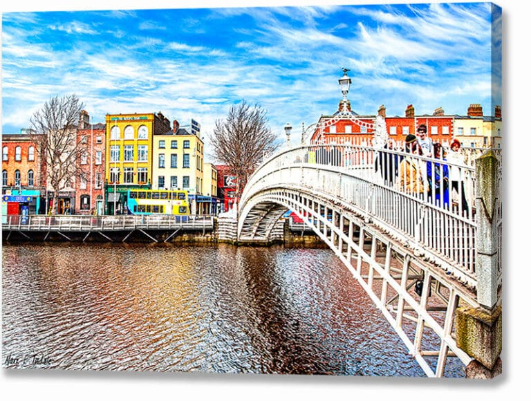 Ha’penny Bridge on a Winter Day in Dublin – Irish Canvas Print