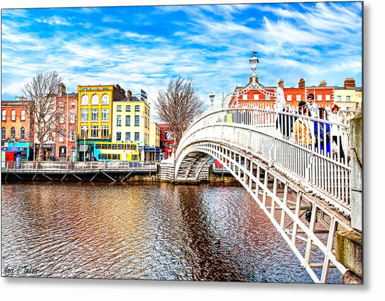 Ha’penny Bridge on a Winter Day in Dublin – Irish Metal Print