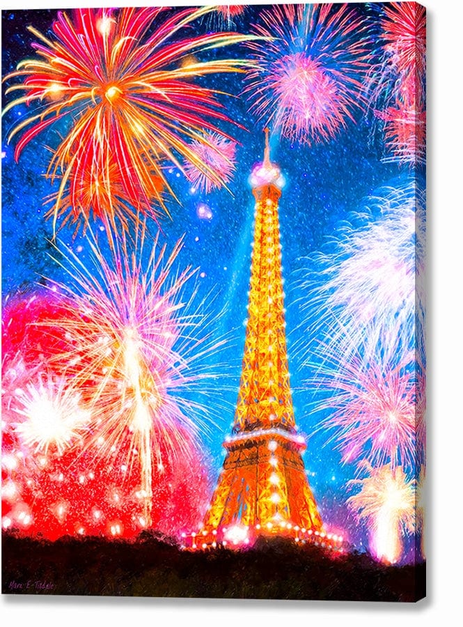 Eiffel Tower Fireworks – Paris Canvas Print