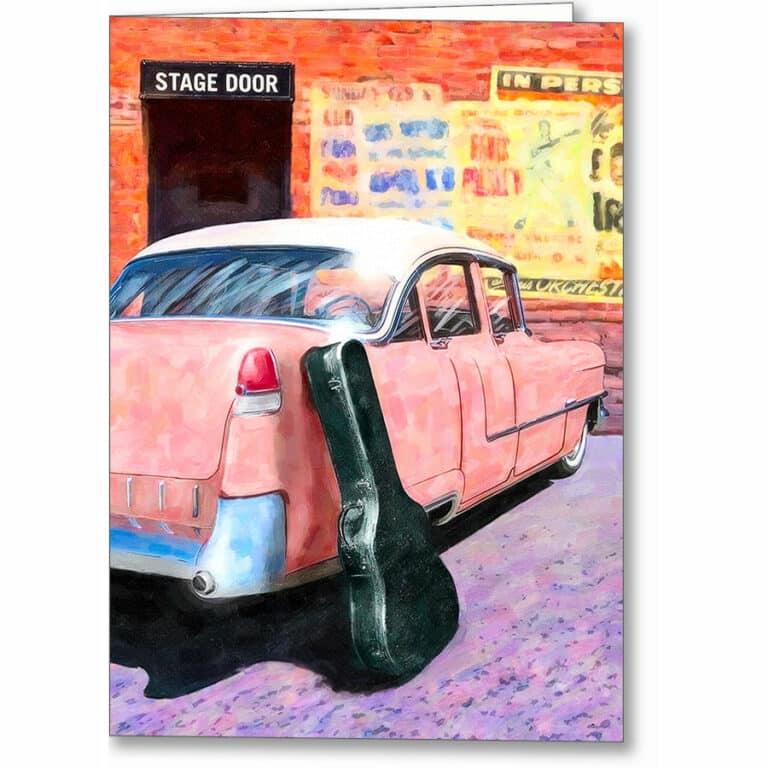 Pink Cadillac – Elvis Inspired Greeting Card