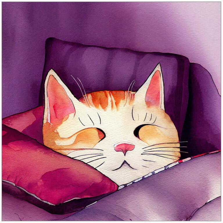 Face of Contentment – Cat Art Print