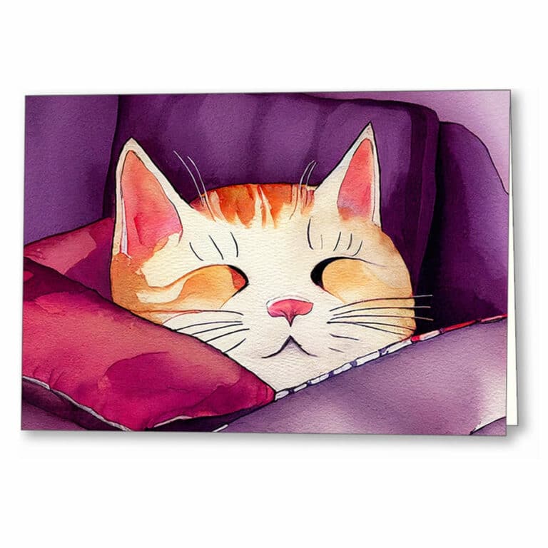 Face of Contentment – Cat Greeting Card