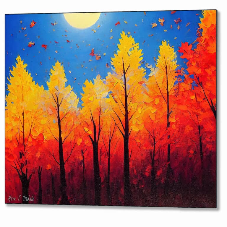 Fall Leaves In The Wind – Autumn Metal Print
