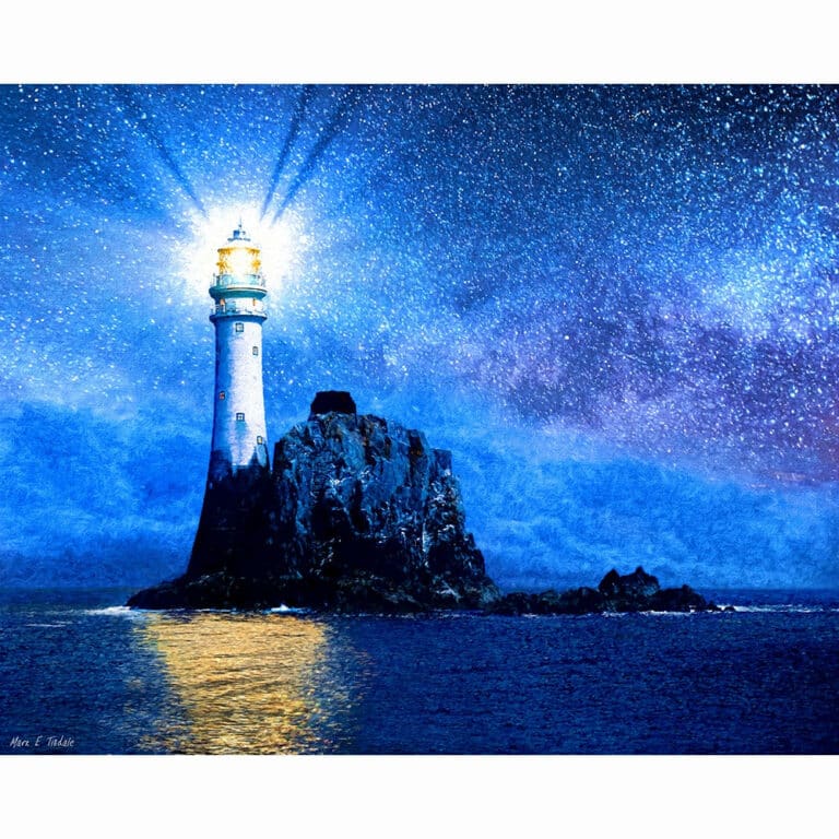 Fastnet Lighthouse At Night – Irish Art Print