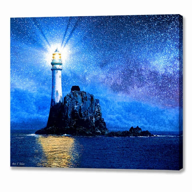 Fastnet Lighthouse At Night – Irish Canvas Print