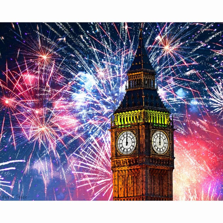 Fireworks Over Big Ben – London Art Print