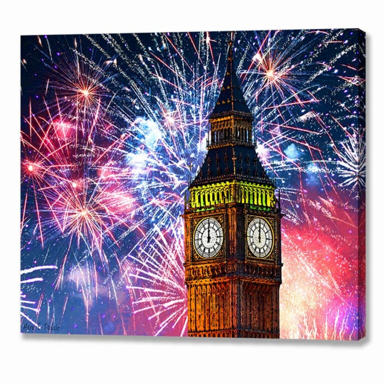 Fireworks Over Big Ben – London Canvas Print