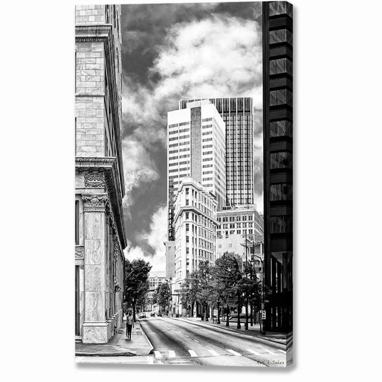 Flatiron Building – Atlanta Black And White Canvas Print