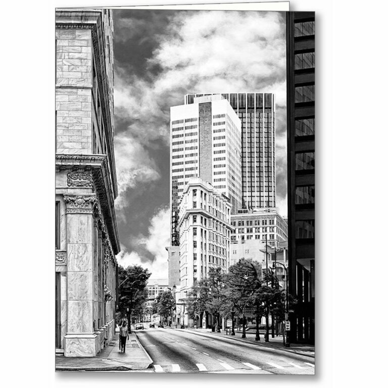 Flatiron Building – Atlanta Black And White Greeting Card