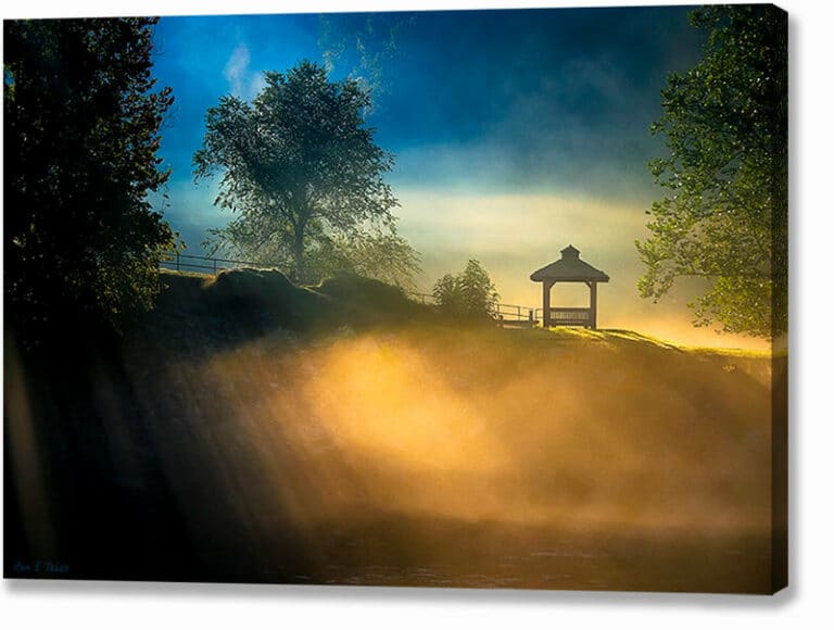 Foggy Sunrise Landscape – Georgia Canvas Print