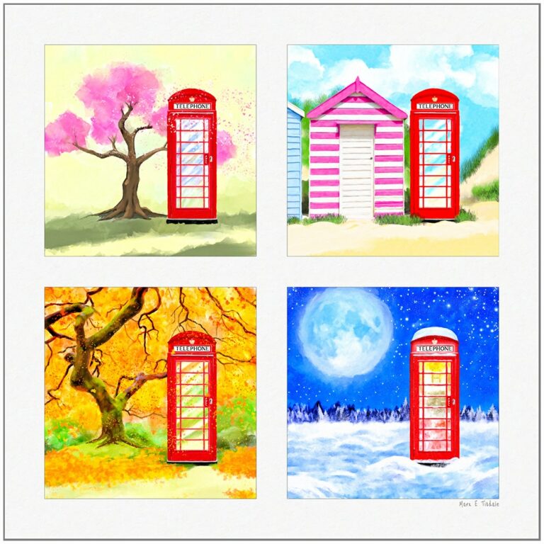 Four Seasons In Britain – Red Telephone Box Art Print