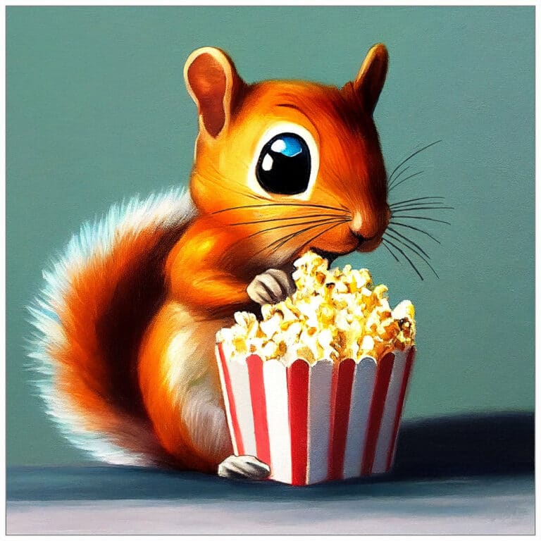 Got my Popcorn – Cute Squirrel Art Print