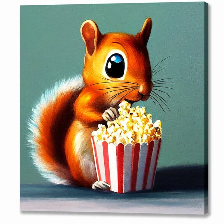 Got my Popcorn – Cute Squirrel Canvas Print