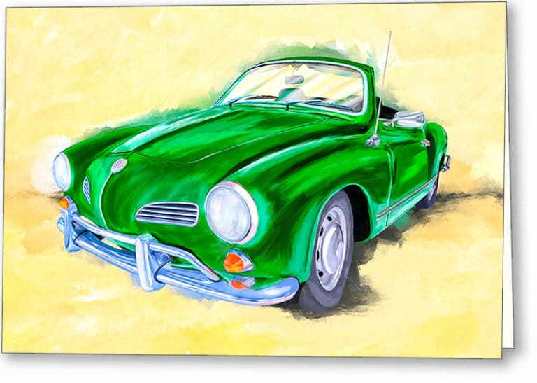 Green Karmann Ghia – Classic Car Greeting Card