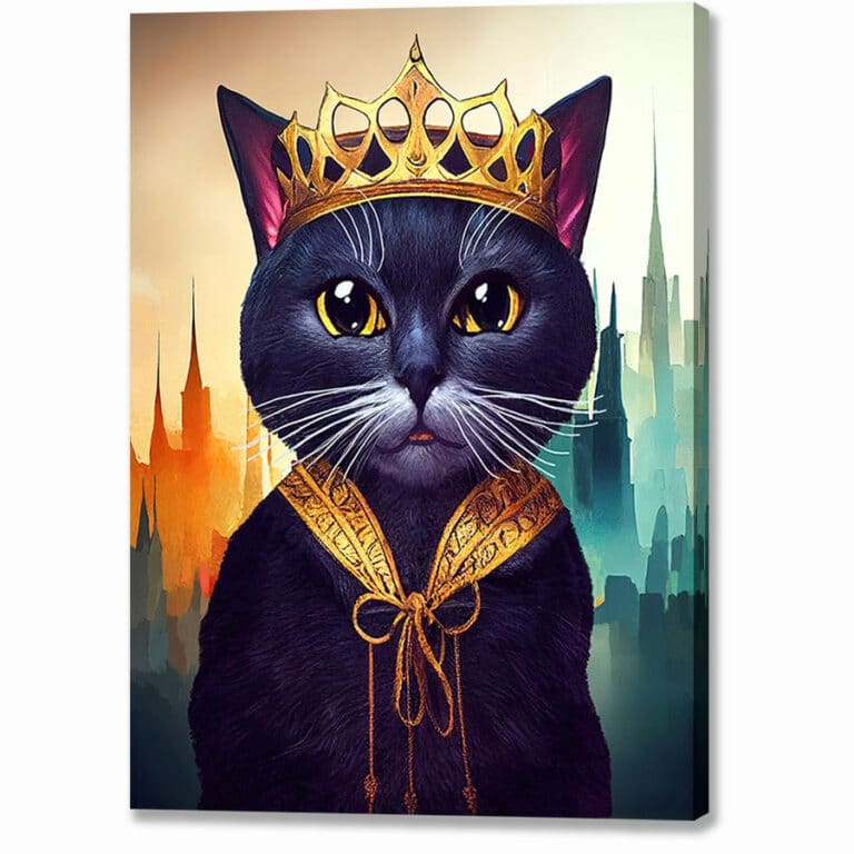 Hail The King – Cat Canvas Print