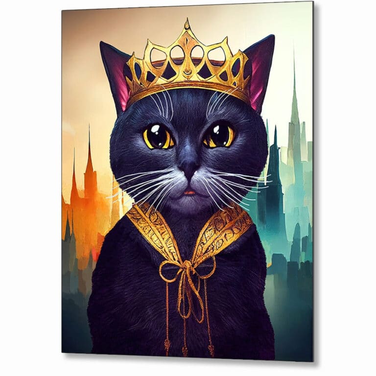 Hail The King – Cat Metal Print