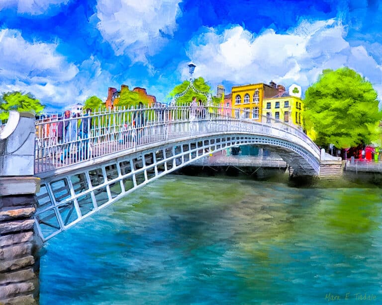 Dublin Landmark Art – Ha’Penny Bridge Art Print