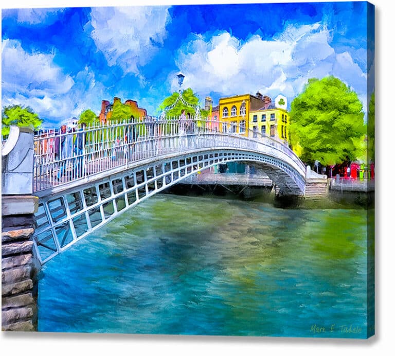 Dublin Landmark Art – Ha’Penny Bridge Canvas Print