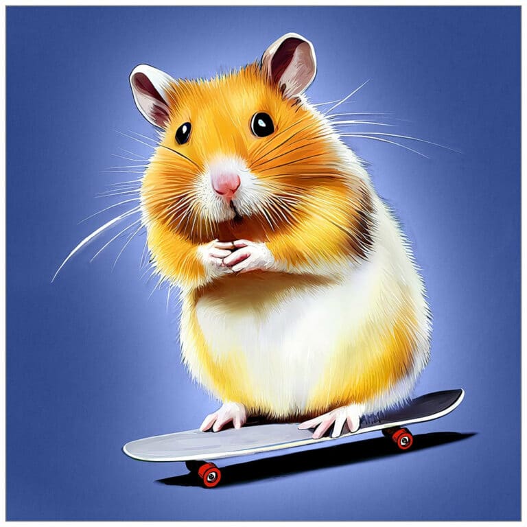Harold The Hamster Skateboarder Art Print