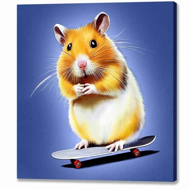 Harold The Hamster Skateboarder Canvas Print