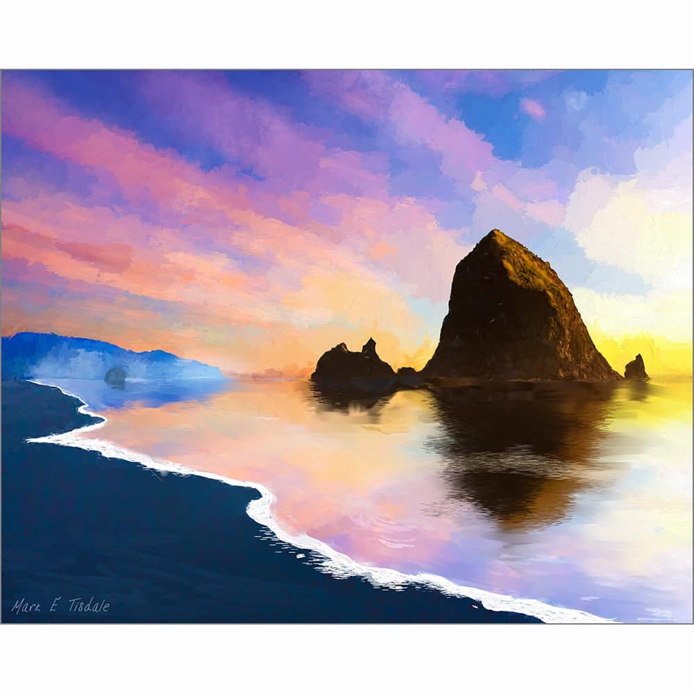 18 X 24 Canvas Print/ Cannon Beach Art/ Pacific Northwest Painting