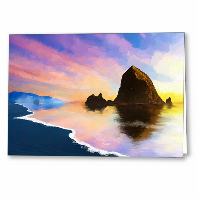 Haystack Rock on Cannon Beach – Oregon Coast Greeting Card