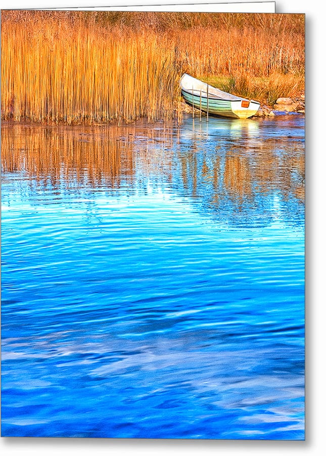 Irish Boat On The River Shore – Galway Greeting Card
