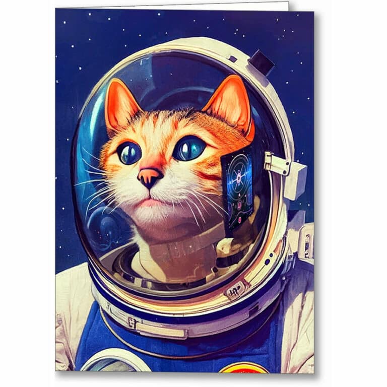 James Tiberius Cat – Astronaut Greeting Card