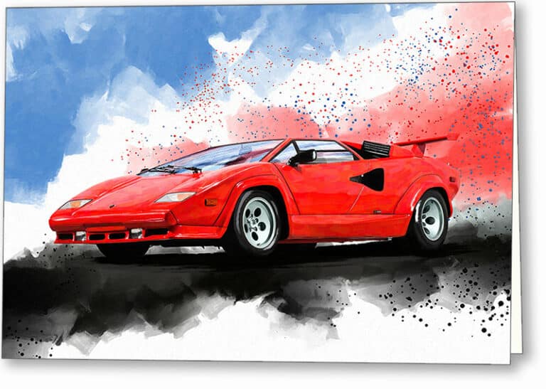 Lamborghini Countach – Classic Car Greeting Card