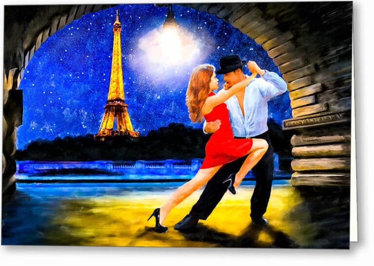 Tango Dancers – Romantic Paris Greeting Card