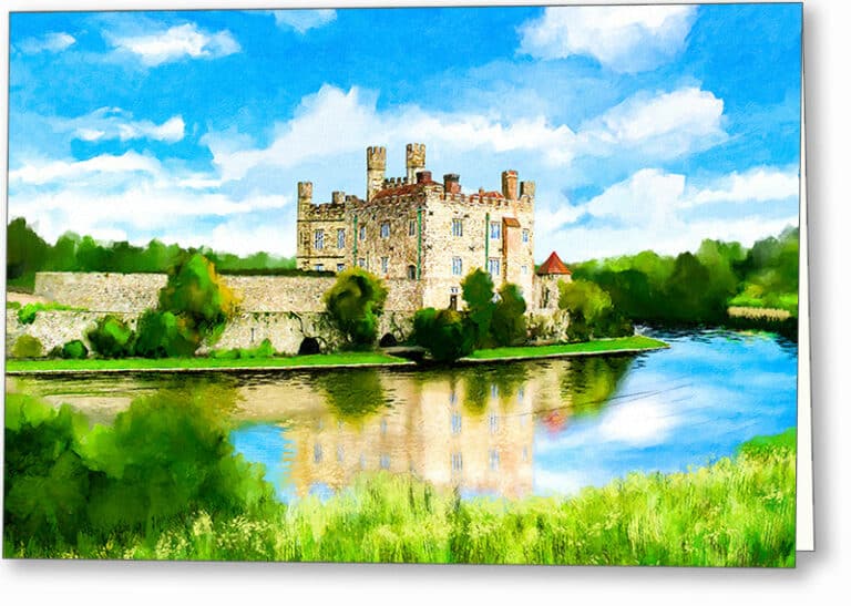 Leeds Castle In Spring – English Landscape Greeting Card