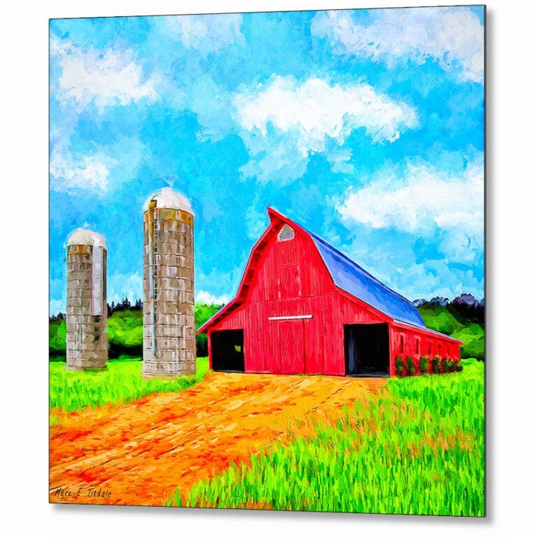 Lowder Red Barn – Auburn Alabama Metal Print