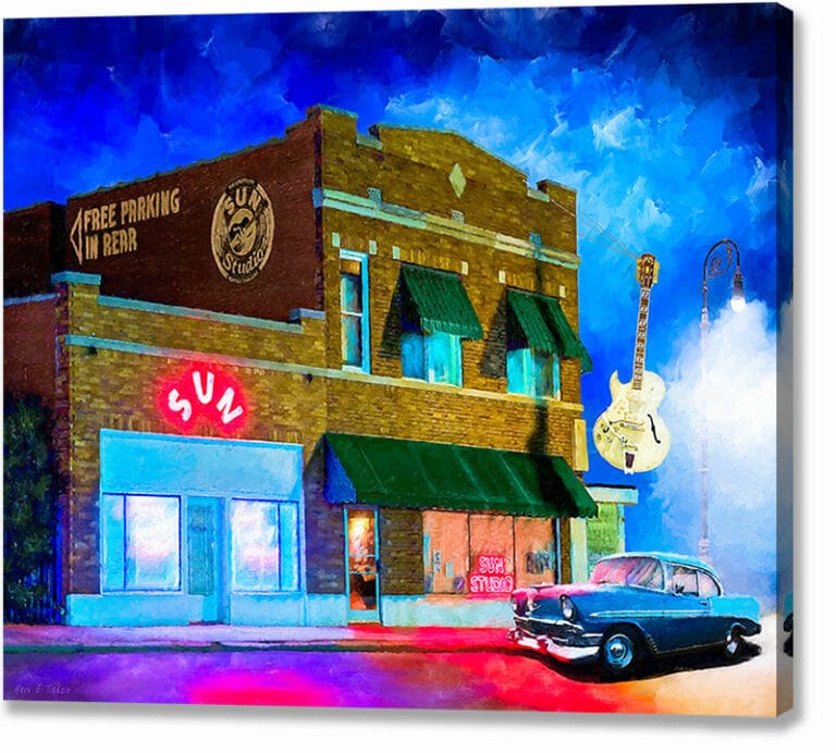 Memphis At Night – Sun Studio Canvas Print