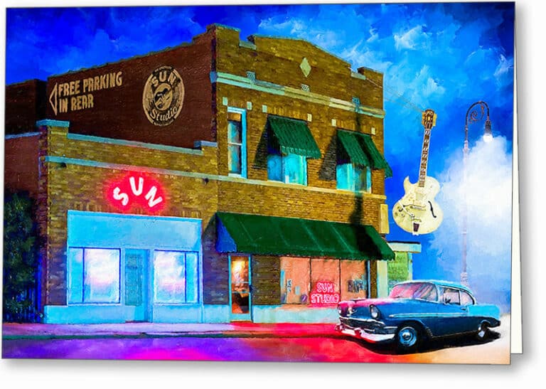 Memphis At Night – Sun Studio Greeting Card
