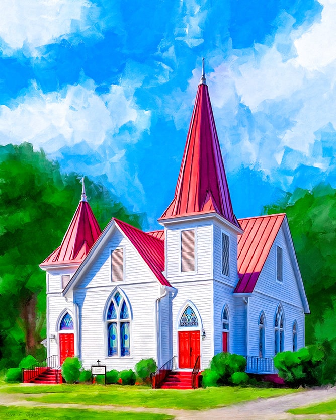 Mt. Zion – St. Luke Lutheran Church – Oglethorpe Georgia Art Print