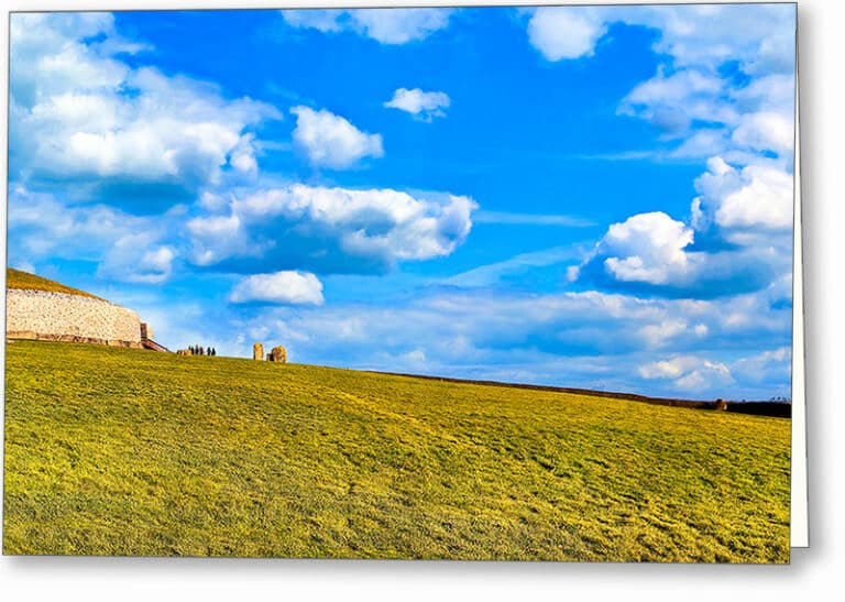 Newgrange Panorama – Megalithic Ireland Greeting Card