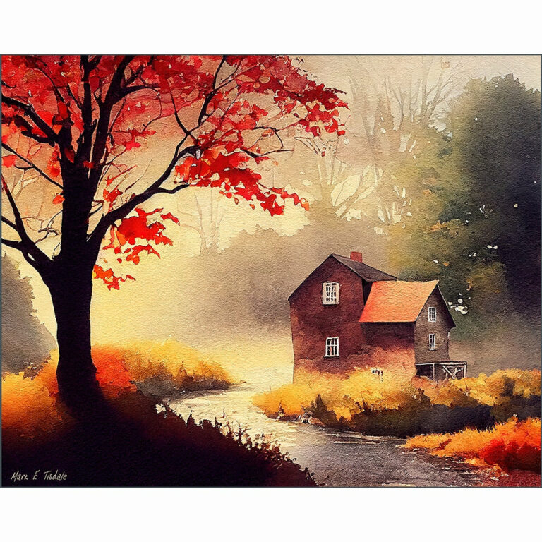 Old Mill In The Morning – Autumn Art Print
