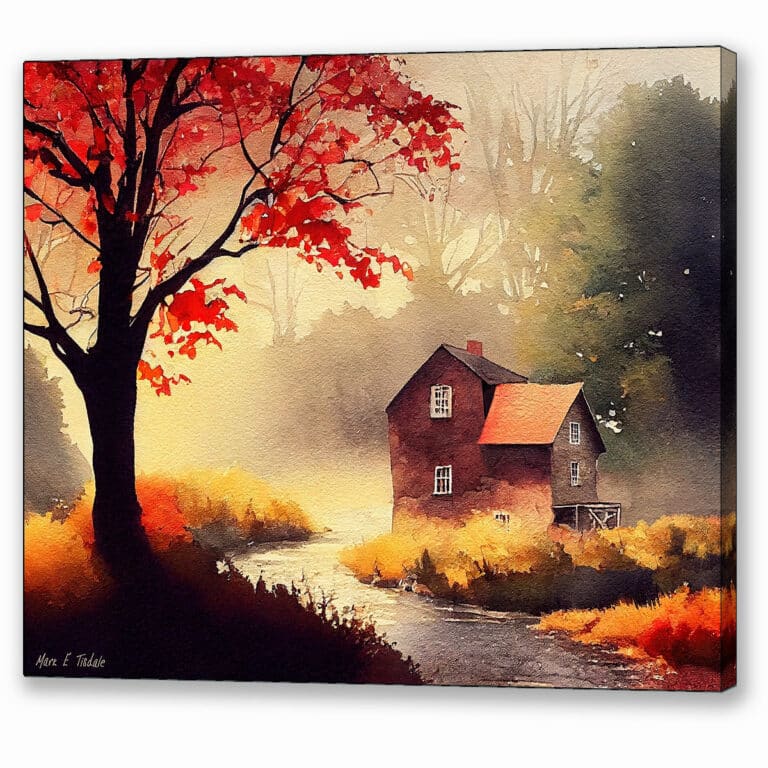 Old Mill In The Morning – Autumn Canvas Print